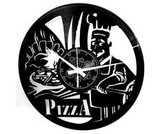 Reloj de pared de vinilo Vintage Handmade Amueblar Hogar Oficina Pizza Pizzeria Restaurante Cocina