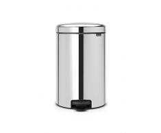 Brabantia NewIcon - Cubo de Basura de Pedal de 20 litros, Color Acero Brillante