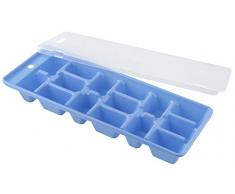 Fackelmann 49368 Cubitera con Tapa 15 cavidades, 25x10cm, Colores surtidos (azul/verde/purpura)