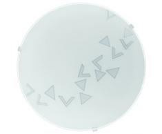 EGLO Mars iluminación de techo Blanco E27 60 W - Lámpara (Blanco, Dormitorio, Salón, Alrededor, Cepillado, Vidrio, Acero, IP20)