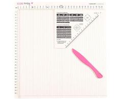 Vaessen Creative Score Easy Base para Marcar en CM con Plegadera de Hueso y GuÃ­a para Hacer Tarjetas y Manualidades con Papel, Blanquecino, 30.5 x 30.5 cm