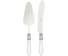 Bugatti ALC1M-N4220/21 - Juego de Paleta y Cuchillo para Servir Tartas (Acero y plástico ABS, 30,5 x 14 x 3 cm), Color Blanco