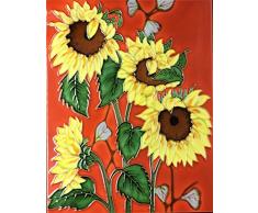 YH-Arts Full Bloom Azulejos de cerámica, Multicolor, 28 x 35,5 cm