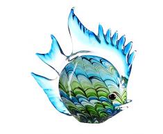 Casablanca Escultura de Cristal â Fun Fish â Gran Juego de Colores en Azul, Verde, Altura 30 cm