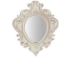 Biscottini - Espejo de Pared Estilo Shabby de Madera con Acabado Blanco Envejecido. Medidas: 32 x 3,5 x 38 cm. FabricaciÃ³n Artesanal Fiorentino. Fabricado en Italia.