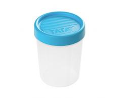 TATAY 1160500 Caja de almacenamiento con tornillos de bloqueo azul redondo de plástico de 0,4 L 8,5 x 8,5 x 11,5 cm