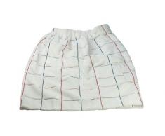 Buscher 201710-100 - Falda unisex de sauna (con cierre de velcro, 60 x 140 cm, algodón), diseño a cuadros, color blanco