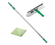 Kit de Limpieza para Ventanas (1,25 m, Incluye limpiacristales, Barra de extensiÃ³n, paÃ±os de Microfibra, Limpieza sin Rayas)