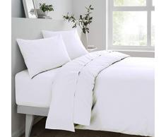 Sleepdown SÃ¡bana Bajera Ajustable sÃºper Suave y acogedora de fÃ¡cil Cuidado de polialgodÃ³n, Ropa de Cama de Lujo de 25 cm de Profundidad, no Necesita Planchado, Color Blanco - Super King