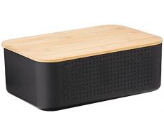 Bodum 11740 – 01 Bistro Panera pequeña Panera, plástico, madera, negro, 19.39 X 29,4 x 10.7 cm, negro, 19.399999999999999 x 29.4 x 10.7 cm
