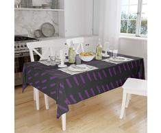Bonamaison DecoraciÃ³n de Cocina, PoliÃ©ster, Antimoho, Secado rÃ¡pido, Impermeable, Mantel, Morado, Negro, 140 x 160 Cm - DiseÃ±ado y Fabricado en TurquÃ­a