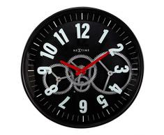 Nextime 3259ZW Modern Gear Reloj de Pared, Negro, 36 cm
