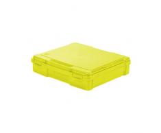 Iris Ohyama PJC-300 Caja de Almacenamiento para Ocio Creativo 24 Compartimentos-Project Case, Amarillo Transparente, 33 x 31 x 7.7 cm