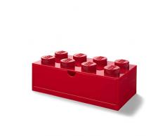 Room Copenhagen Lego-Cajón de Escritorio con 8 pomos, apilable, Color Rojo, Grande, Large