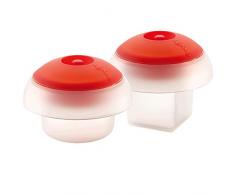 Lékué Kit Ovo - Kit de 2 cuece Huevos, uno cilíndrico y uno cúbico