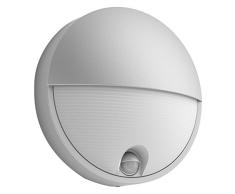 Philips myGarden Capricorn - Aplique con sensor de movimiento, iluminaciÃ³n exterior, 6 W, corriente alterna, LED, aluminio, diseÃ±o moderno, blanco cÃ¡lido, color gris