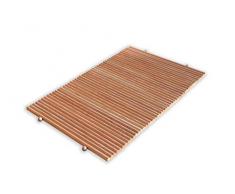 CASTELMERLINO Alfombra baño Madera XL Accesorios para la Ducha, Macizo de alerce, Natural, 66 x 101