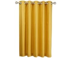 Fusion - Sorbonne - Par de Cortinas con Ojales 100% algodÃ³n, 168 x 137 cm, Color Ocre