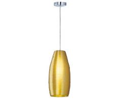 Trio 303900116 Serie 3039 - Colgante, bombilla excluida, E27, 40 W, 230 V, A++, E, IP20, alto 40,5 cm, diámetro 20 cm, metal, cromo, amarillo