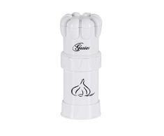 Genius Cortador de ajos, G5, prensa de ajos, apto para lavavajillas, utensilio de cocina, ideal para cortar, molinillo de ajos, plástico, color blanco
