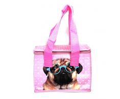 Fish Around Fiambrera Tejida de Pescado Alrededor â Jack Evans Pink Pug, Tela, Mixto, Height 16cm Width 20cm Depth 13cm