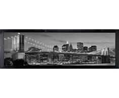 Cuadro en marco, póster moderno de pared artÃstico, varios temas 35 x 100 cm (puente blanco y negro).
