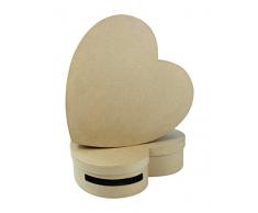 Decopatch Cajas de Papel machÃ© en Forma de CorazÃ³n para Bodas, 2 Unidades, marrÃ³n