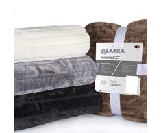 Celin ATEX 5000005 - Manta (200 x 240 cm Manta Manta, Techo, Plaid, Colcha, Pelo de visón Alaska XXL, Gris