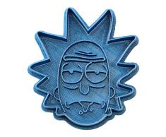Cuticuter Rick Y Morty Cortador de Galletas, DiseÃ±o Rick, PlÃ¡stico, Azul, 8x7x1.5 cm