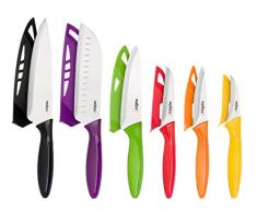 Zyliss E920144 Juego de Cuchillos de 6 Piezas, MÃºltiples TamaÃ±os, Acero Inoxidable, Multicolor/Blanco, Cuchillos de Cocina Multiusos, Apto Para Lavavajillas, 5 AÃ±os de GarantÃ­a