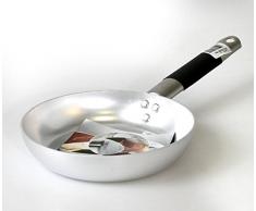 Ollas Agnelli Pan avellanado Baja, Aluminio, 3 mm de Espesor, con Mango Tubular de Acero Inoxidable Cool, de Plata, 32 cm