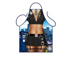 Iconic Delantales de Mujer policía Sexy Delantal, Poliéster, 79 x 56 x 0,1 cm