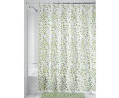 iDesign Botanical EVA/PEVA Cortinas de ducha de EVA, cortina impermeable para bañera y ducha, cortina de baño de 183,0 cm x 183,0 cm, verde/blanco