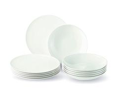 Vivo 19-5254-7609 Newfreshbasic - Juego de vajilla (12 piezas, porcelana, 28,5 x 20,5 x 29 cm), color blanco