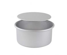 PME LBR123 - Molde redondo de aluminio anodizado para tartas con base suelta, color plateado