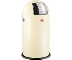 Imperial Wesco Pushboy - Papelera con tapa basculante (50 L), color crema