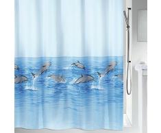 Spirella colección Nemo, Cortina de Ducha Textil 180 x 200, 100% Polyester, Azul, poliéster, Turquesa