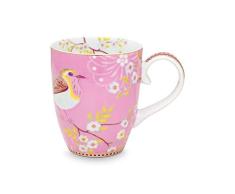 Pip Studio Floral Early Bird Taza, Porcelana, Rosa, 350 ml