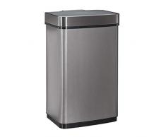Relaxdays Sensor Mülleimer 60l, Abfalleimer, Küchenmülleimer aus Edelstahl, mit Bewegungssensor, batteriebetrieben, Grau Cubo de Basura, Movimiento, A Pilas, 60 L, Acero Inoxidable, Gris