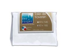 Nuit des Vosges 2094725 Cotoval Funda de Almohada cilÃ­ndrica AlgodÃ³n Liso Blanco 43 x 185 cm