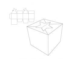 Vaessen Creative Plantilla de Corte, Caja con Estrella, CREA tu Propia Bolsa de Regalo, Joyero, Calendario de Adviento, Etiqueta y Otras Manualidades con Papel, Plata, 13 x 20,3 cm