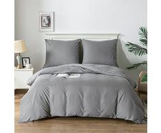Good Nite Juego de Cama de 90 g, 3 Piezas, Funda nÃ³rdica y Funda de Almohada (Gris, 135 x 200 cm + 80 x 80 cm)