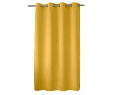 Enjoy Home, Cortina opaca con 8 ojales de metal cromado, diÃ¡metro 4 cm, 100% poliÃ©ster, 140 x 180 cm, tejido certificado Oeko Tex, listo para colocar, fÃ¡cil de limpiar, colecciÃ³n Basic, color amarillo