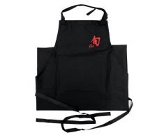 Kai Sun - Delantal de Chef Negro Largo con Logo