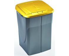 mondex Cubo de Basura de clasificador 45 litros con Tapa Amarilla