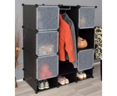 TS Ideen 5139 Gabinete Armario completo con zapatero, Baño gabinete, gabinete de dormitorio, 9 compartimentos, Escudo Barra