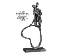 Casablanca - Figura Decorativa de Escultura - Stand by me - Plata Antigua - 23 x 11 x 5 cm