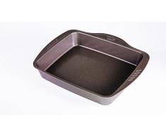 Pyrex Fuente Rectangular 25X20Cm Asimetria, Acero, Negro, 1.87 cm