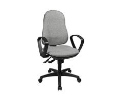Topstar Support SY Incluye reposabrazos B2(B) Silla de Oficina giratoria, Tela, Gris Claro, 55 x 58 x 113 cm