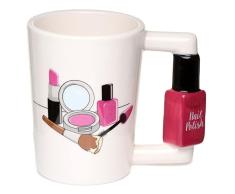 Puckator - Taza de cerÃ¡mica Divertida con Mango en Forma de Esmalte para uÃ±as